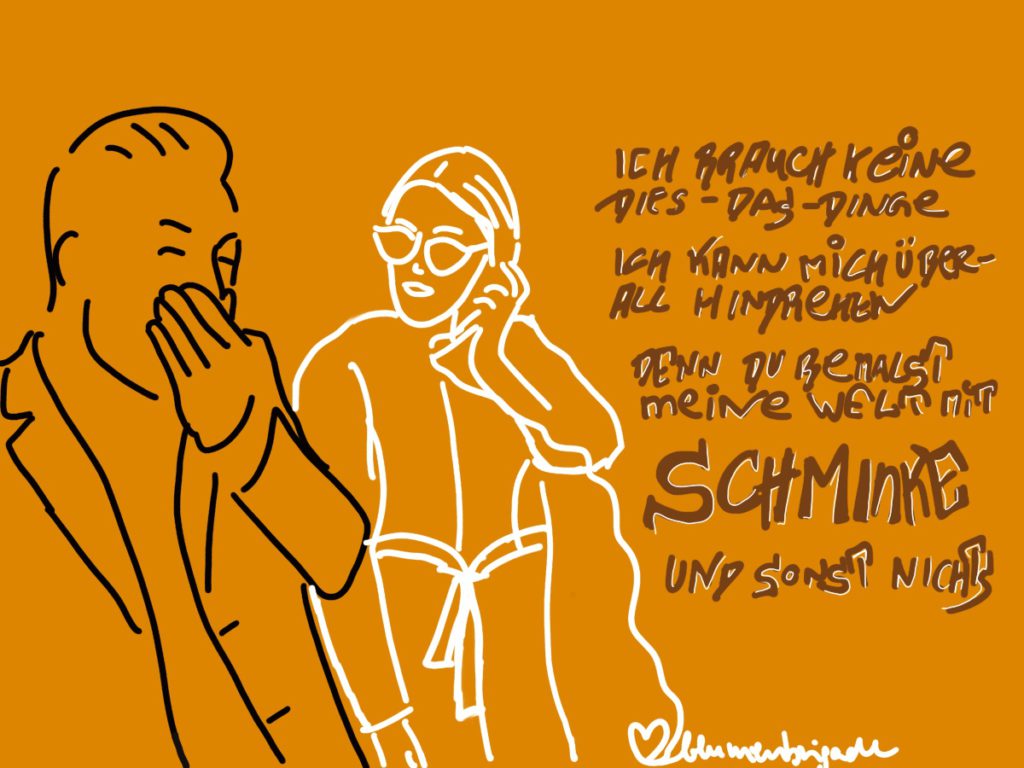 Mine und Fatoni SONGSKETCH zu  SCHMINKE (c) Renate Strümpel